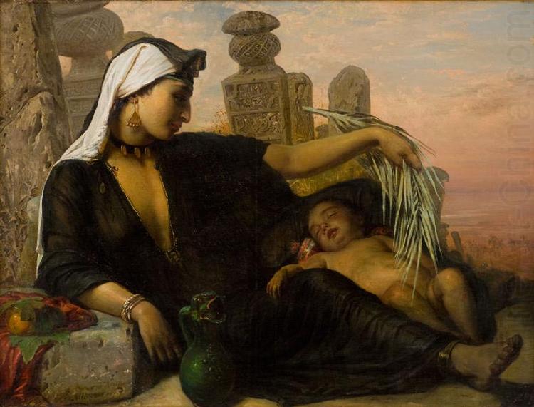 Elisabeth Jerichau Baumann Egyptian Fellah woman with her child. china oil painting image